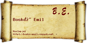 Boskó Emil névjegykártya