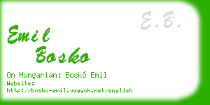 emil bosko business card